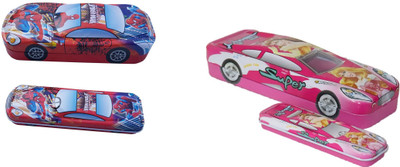 

Benison India spiderman disney princess Themed spiderman, disney princess Art Metal Pencil Boxes(Set of 2, Red, Pink)
