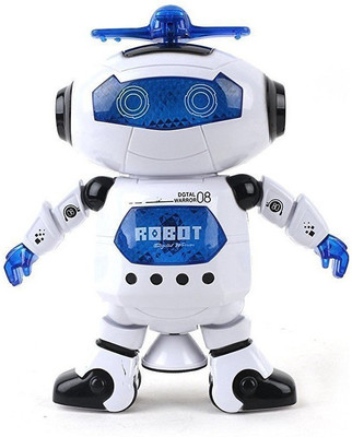 

Generic Naughty Dancing Robot with 3D light & music-Batteries Oprated(White, Blue), Blue;white