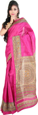 

Rani Saahiba Printed Bhagalpuri Art Silk Saree(Pink)