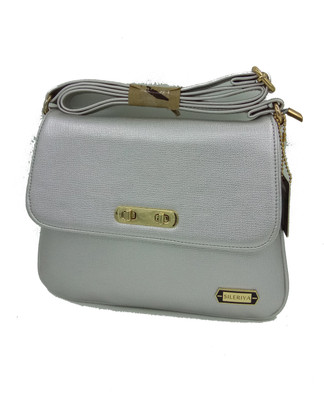 

Sileriya Bags Girls Silver PU, Linen Sling Bag