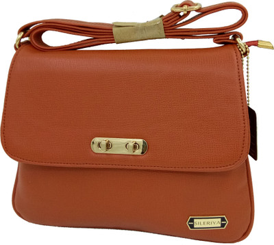 

Sileriya Bags Girls Tan PU, Linen Sling Bag