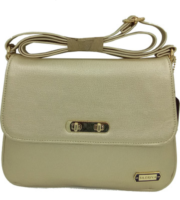 

Sileriya Bags Girls Gold PU, Linen Sling Bag