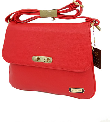 

Sileriya Bags Girls Red PU, Linen Sling Bag