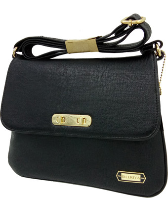 

Sileriya Bags Girls Black PU, Linen Sling Bag
