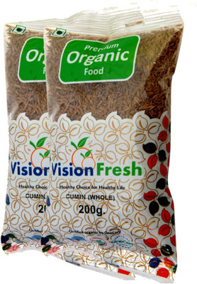 

Vision Fresh Organic Cumin Seed (Whole Jeera) - 400 grm - Pack of 2 (200 Gram Each)(2 x 200 g)