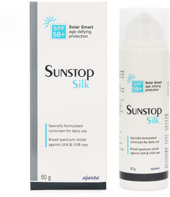 

Ajanta Sunstop Silk, SPF 58+, Shield against UVA & UVB rays - SPF 58+ PA+++(50 g)