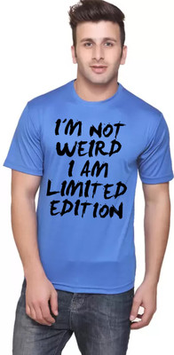 Alen Carter Solid Men Round or Crew Blue T-Shirt