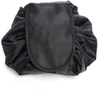 

FITGURU Travel Pouch Drawstring Organizer Bag for Cosmetic and Toiletries for Women Travel (Black Colour), With Free 1 Piece Cosmetic Pouch , Travel Toiletry Kit(Black)