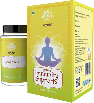 

FitZup Immunity Support, Ayurvedic and Herbal Immunity Enhancer, 90 Capsules(90 No)