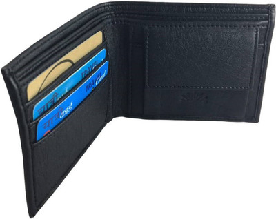 

shar Men Black Artificial Leather Wallet(5 Card Slots)