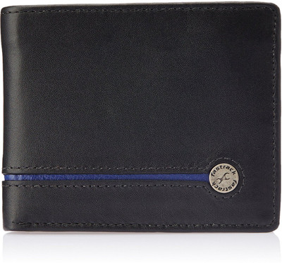 

Fastrack Men Black Genuine Leather Wallet(6 Card Slots), Black;blue