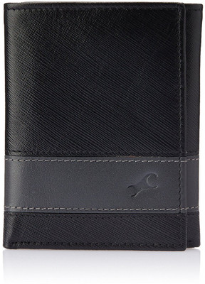 

Fastrack Men Black Genuine Leather Wallet(8 Card Slots), Black;grey