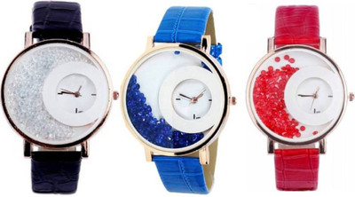

Rage Enterprise designer Multicolour half moon RE19 Watch - For Girls