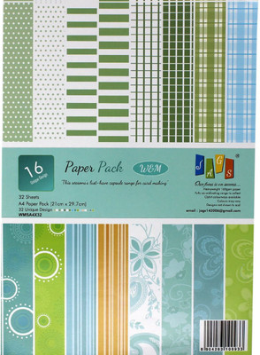 

JAGS A4 Craft Papers W&M Paper Pack - (CPPS15) - 16 Pattern Designs 32 Sheets