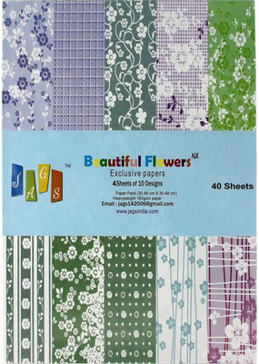 

JAGS A4 Craft Papers Beautiful Flower NX - (CPPS01) - 10 Pattern Designs 40 Sheets