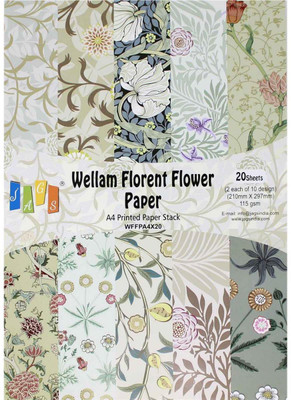 

JAGS A4 Craft Papers Vellum Florent Flower- (CPPS51) - 10 Pattern Designs 20 Sheets