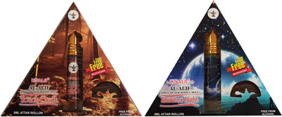 

Kivalo Ⓡ Pure Original Touch-Oudh & Emirates Night Roll On Attar Pack of 2 x 8 ml with Free 2 x 10 g Bukhoor Coin Floral Attar(Musk)