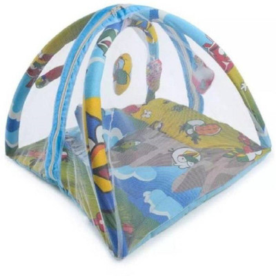

babique Cotton Kids BED CUM WITH MOSQUITO NET Mosquito Net (Angry Bird) KIDS CRIB(Fabric, Blue)