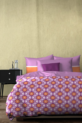 Dreamline by Big Bazaar 120 TC Cotton Double Self Design Bedsheet(1 Double Bed Sheet with 2 Pillow Covers, Wineberry)