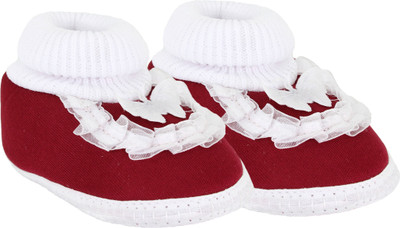 

Neska Moda Butterfly 0 To 12 Month Baby Booties(Toe to Heel Length - 11 cm Maroon)
