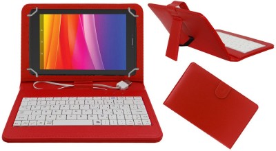 ACM Keyboard Case for Micromax Canvas Tab P702 7 inch Tab Keyboard Cover(Red, Pack of: 1)