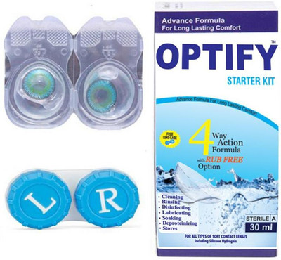 

Optify Color Contact Lens Zero Power Monthly Contact Lens(0, Aqua, Pack of 2)