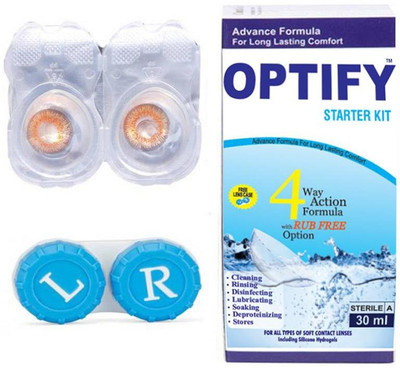

Optify Color Contact Lens Zero Power Monthly Contact Lens(0, Honey, Pack of 2)