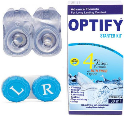 

Optify Color Contact Lens Zero Power Monthly Contact Lens(0, Gray, Pack of 2)
