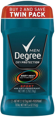 

Degree Men, Invisible Solid Deodorant, Sport, Twin Pack, 5.4 Ounce Deodorant Spray - For Men(152 g, Pack of 2)