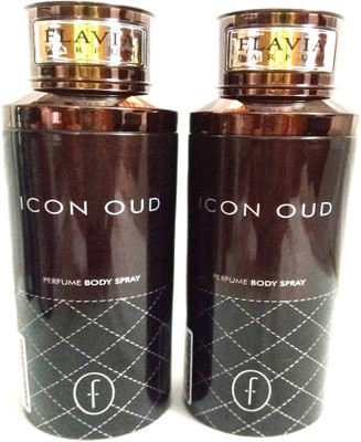 

Flavia ICON OUD Perfume Body Spray - For Men(400 ml, Pack of 2)