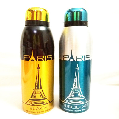 

Paris TURQUOISE AND BLACK Perfume Body Spray - For Men & Women(400 ml, Pack of 2)
