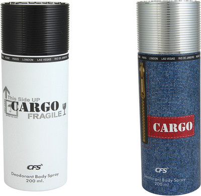 

CFS Cargo White Deodorant Body Spray 200 ml + Cargo Blue Deodorant Body Spray 200 ml Deodorant Spray - For Men & Women(400 ml, Pack of 2)