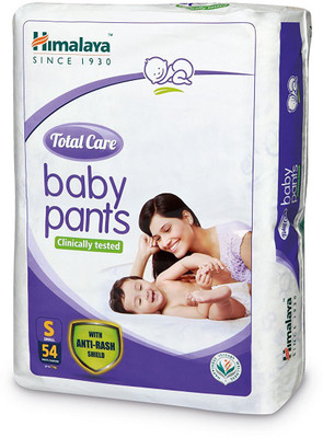 

Himalaya Total Care Size Baby Pants Diapers (54 Count) with wetness indicator - S(54 Pieces)