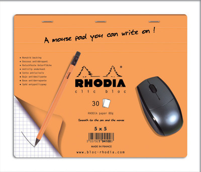

Rhodia Book-size Note Pad(19410C Boutique Orange Stapled Square Ruled Mouse Notepad - 230 mm x 190 mm, Orange)