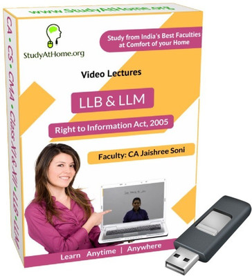 

StudyAtHome.org Law Relating to Right to Information Act, 2005 Video Lectures(Pendrive)