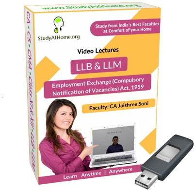

StudyAtHome.org Employment Exchange (Compulsory Notification of Vacancies) Act, 1959 Video Lectures(Pendrive)
