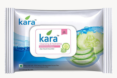

Kara Makeup Remover Cleansing Refreshing Facial Wipes Viscose Fibre Aloe Vera & Cucumber - 30 Pcs X (Pack Of 3 )(Pack of 30)