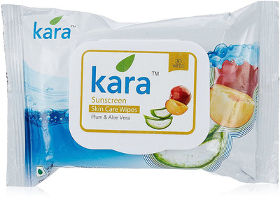 

Kara SUNSCREEN SKIN CARE WIPES PLUM AND ALOE VERA (30 WIPES)(Pack of 30)