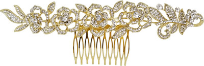 

Evolution Wedding Accessories Rose Sequence Adjustable, 3 Sided Gold Plated Hair Fashion Pin / Comb, Small For Kids / Girls Hair Pin(Multicolor)