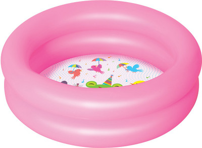 

DealBindaas Bestway Swimmimg Pool 2 Feet | Age 1-2 Years | Easy To Store | Summer Toy | Two Ring Outer | Indoor Outdoor | 24 H 6 Inches Inflatable Pool(Pink)