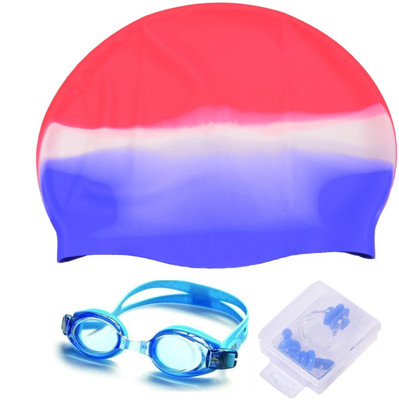 

Stvin Swimming cap google and ear nose plug For Men And Women Swimming Kit