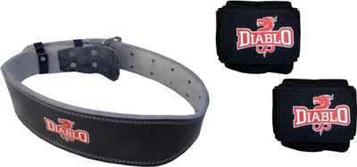 

Diablo Leather Gym Belt & 1 Pair Of Wrist Support Gym & Fitness Kit