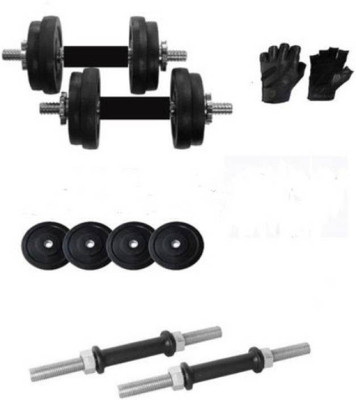 

Monika Sports 4 plates of 2 kg each with 2 dumbell rods + gym gloves for exercise Home Gym Kit