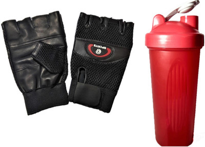 

VIGOR Combo of supplement shaker & leather gym gloves Gym & Fitness, Home Gym Kit