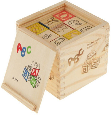 

Higadget Alphabet & Number Non-Toxic Wooden Abc &123 Building Blocks (27 Wood Blocks, Size 3Cm Cube) 2018 - Model .(Multicolor)
