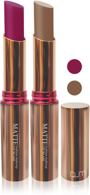 

FEMINA09 cosmetics makeup velvet matte Enriched with Vitamin E lipstick fashion collection combo set of 2 color(purple black brown)