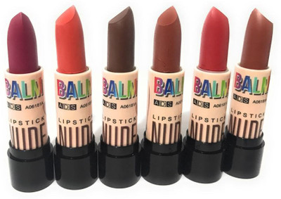 

ADS Combo Waterproof Balm Matte Lipstick(Set Of-6)Multicolour(Multicolour, 3.5)