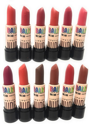 

ADS Waterproof Mattte Balm Lipstick(Set Of-12)Multicolour(Multicolour, 3.5 g)