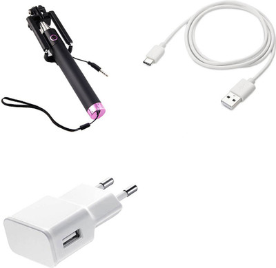 DAKRON Wall Charger Accessory Combo for Sony Xperia XA1 Plus(White)