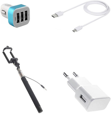 DAKRON Wall Charger Accessory Combo for Asus ZenFone 3(White)